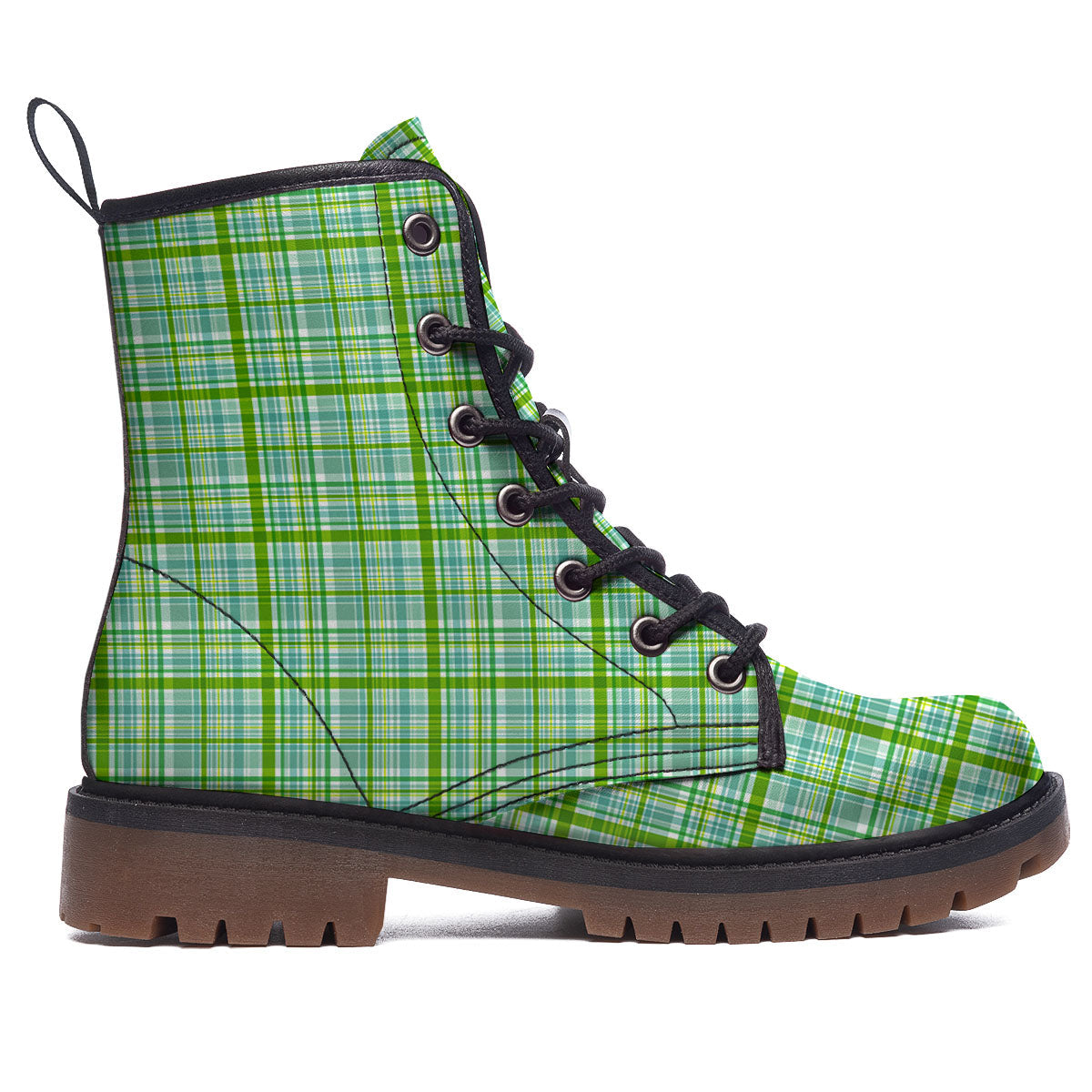 St. Patrick's Day Irish Plaid Print Work Boots-grizzshop