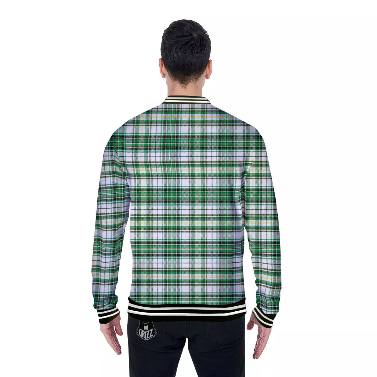 St. Patrick's Day Irish Tartan Print Baseball Jacket-grizzshop