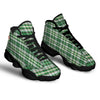 St. Patrick's Day Irish Tartan Print Black Basketball Shoes-grizzshop