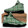 St. Patrick's Day Irish Tartan Print Black Basketball Shoes-grizzshop