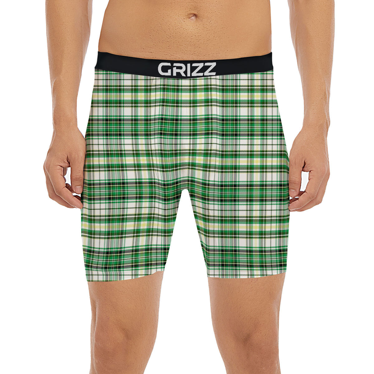 St. Patrick's Day Irish Tartan Print Boxer Briefs-grizzshop