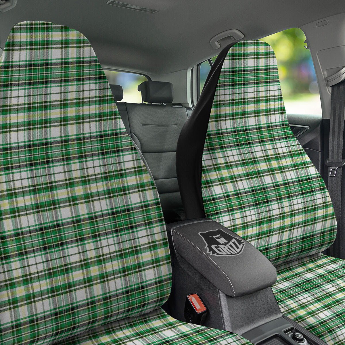 St. Patrick's Day Irish Tartan Print Car Seat Covers-grizzshop