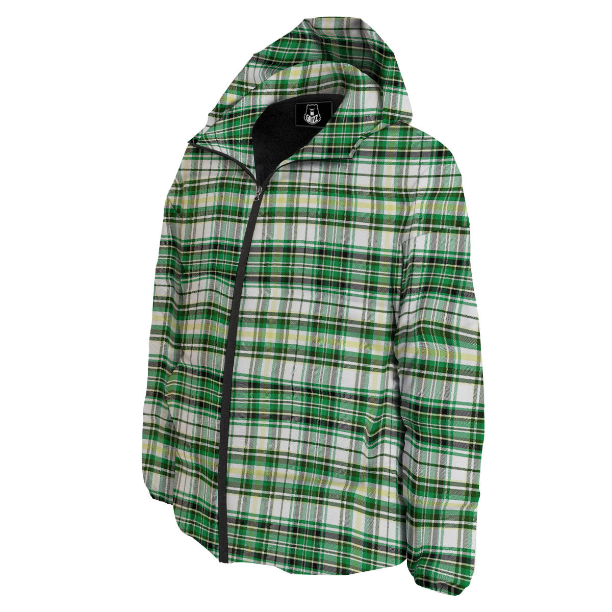 St. Patrick's Day Irish Tartan Print Down Jacket-grizzshop