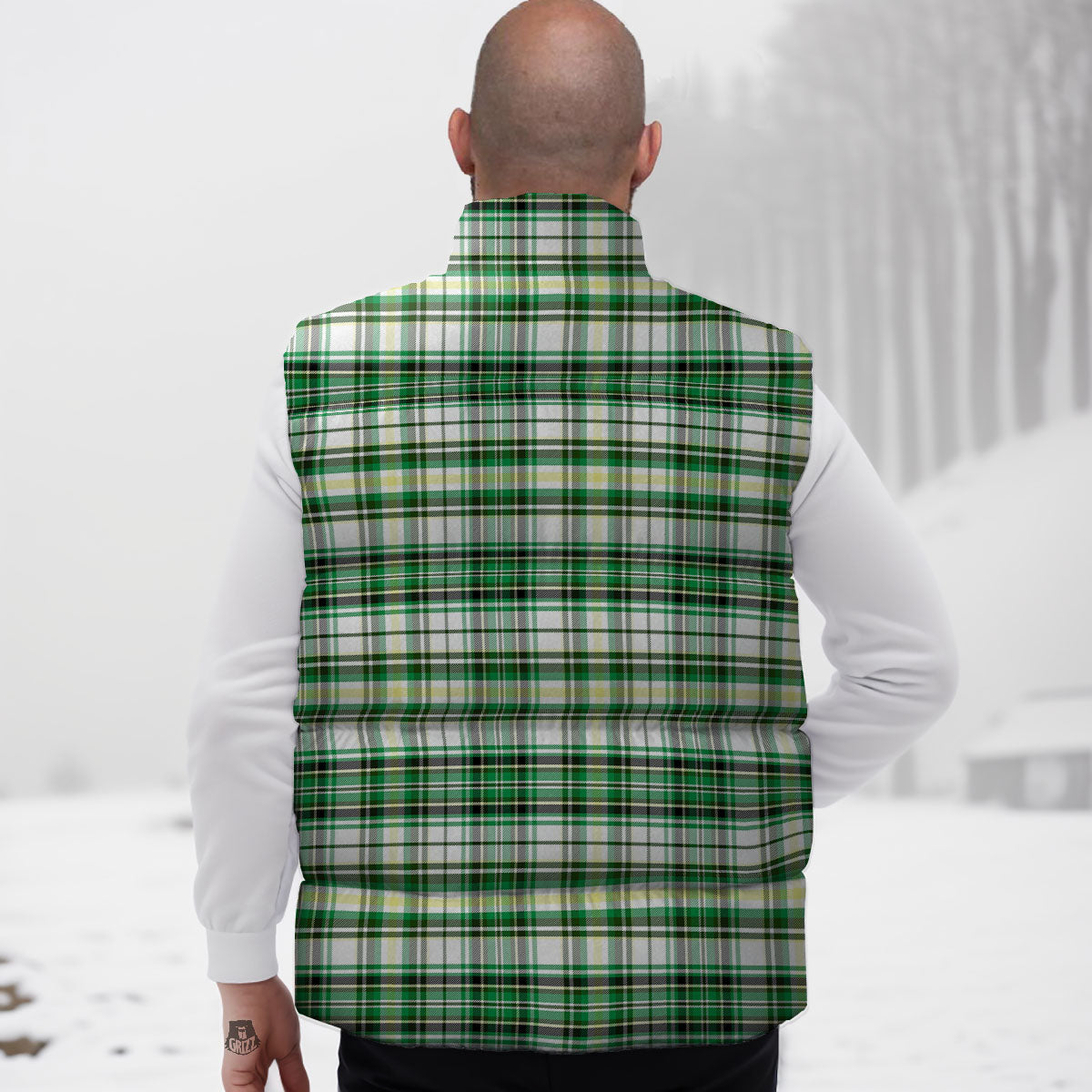 St. Patrick's Day Irish Tartan Print Down Vest