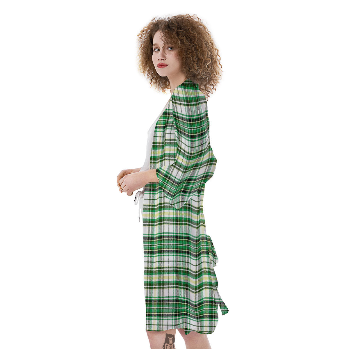 St. Patrick's Day Irish Tartan Print Kimono-grizzshop