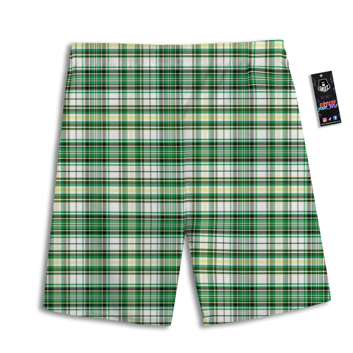 St. Patrick's Day Irish Tartan Print Men's Athletic Shorts