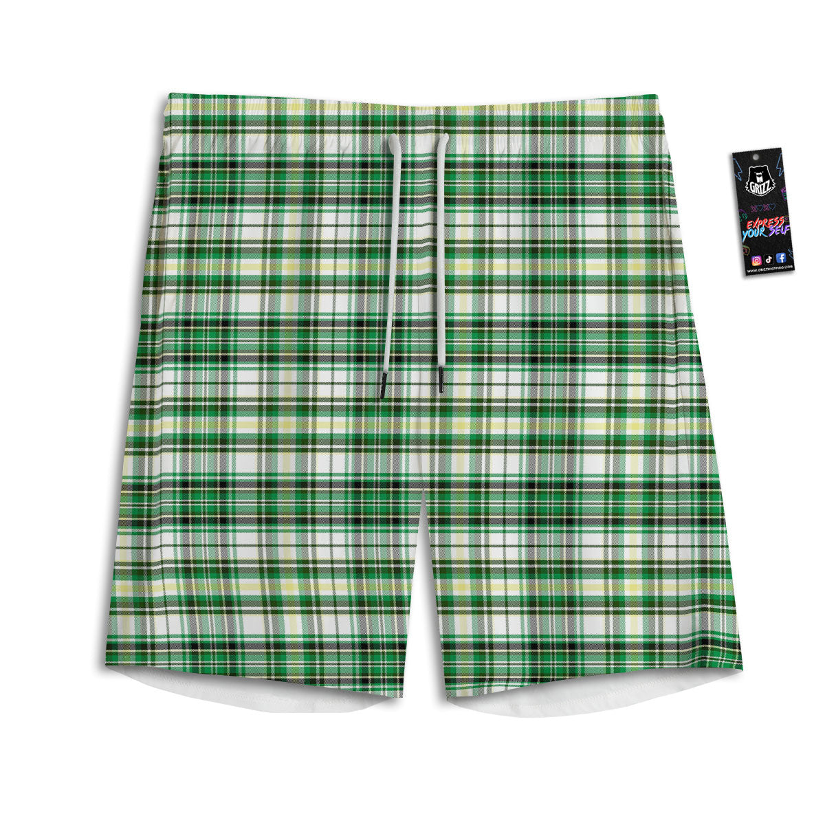 St. Patrick's Day Irish Tartan Print Men's Athletic Shorts