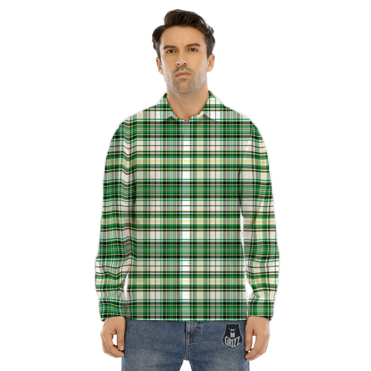 St. Patrick's Day Irish Tartan Print Men's Dress Shirts-grizzshop