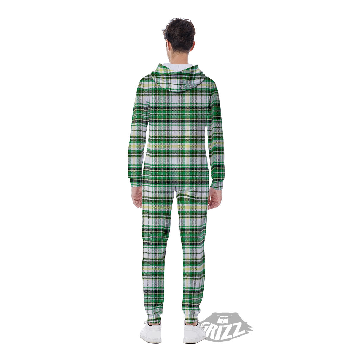 St. Patrick's Day Irish Tartan Print Men's Jumpsuit-grizzshop