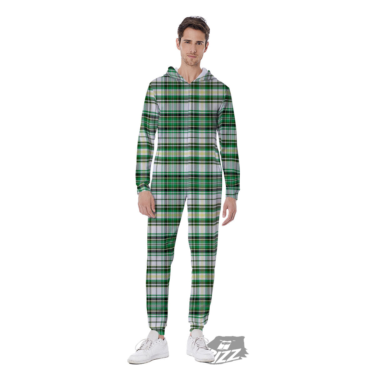 St. Patrick's Day Irish Tartan Print Men's Jumpsuit-grizzshop