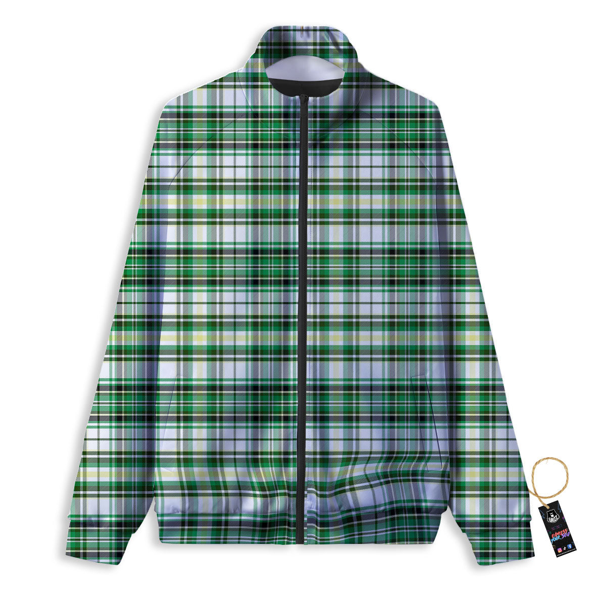 St. Patrick's Day Irish Tartan Print Track Jacket-grizzshop