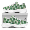 St. Patrick's Day Irish Tartan Print White Chunky Shoes-grizzshop