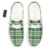 St. Patrick's Day Irish Tartan Print White Loafers-grizzshop