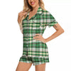 St. Patrick's Day Irish Tartan Print Women Silk Pajamas-grizzshop