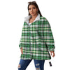 St. Patrick's Day Irish Tartan Print Women's Sherpa Jacket-grizzshop