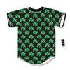 St. Patrick's Day Pixel Clover Print Pattern Baseball Jersey-grizzshop