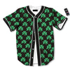 St. Patrick's Day Pixel Clover Print Pattern Baseball Jersey-grizzshop