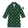 St. Patrick's Day Pixel Clover Print Pattern Bathrobe-grizzshop