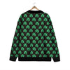 St. Patrick's Day Pixel Clover Print Pattern Cardigan-grizzshop