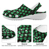 St. Patrick's Day Pixel Clover Print Pattern Clog-grizzshop