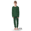 St. Patrick's Day Pixel Clover Print Pattern Kid's Pajamas-grizzshop