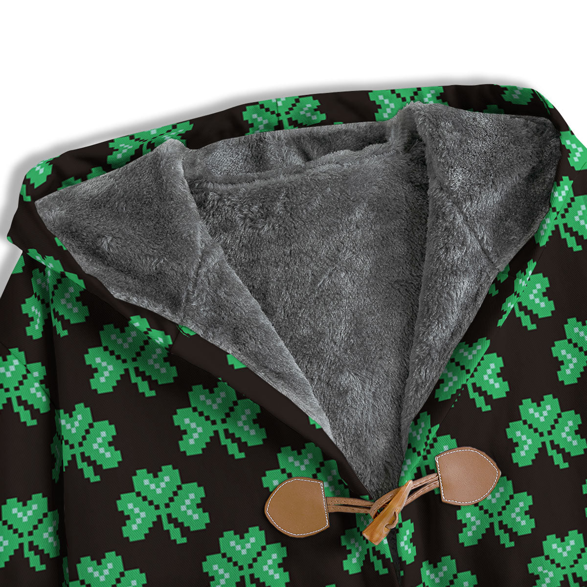 St. Patrick's Day Pixel Clover Print Pattern Men's Windbreaker Jacket-grizzshop