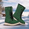 St. Patrick's Day Pixel Clover Print Pattern Snow Boots-grizzshop