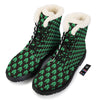 St. Patrick's Day Pixel Clover Print Pattern Winter Boots-grizzshop