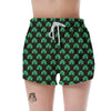 St. Patrick's Day Pixel Clover Print Pattern Women's Shorts-grizzshop