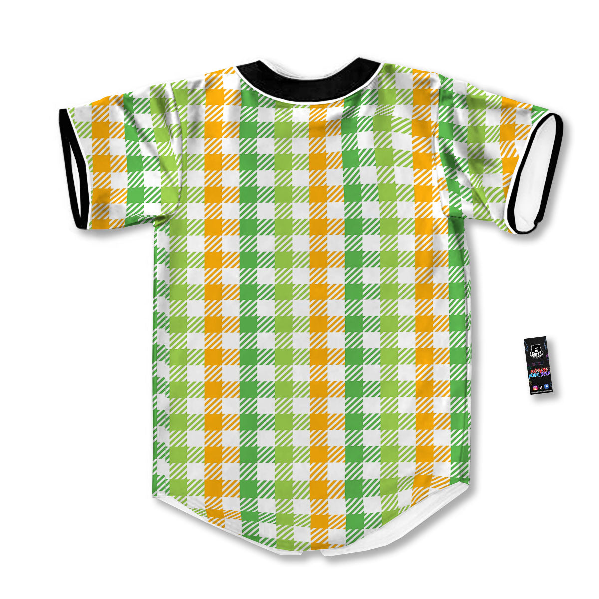 St. Patrick's Day Plaid Print Baseball Jersey-grizzshop