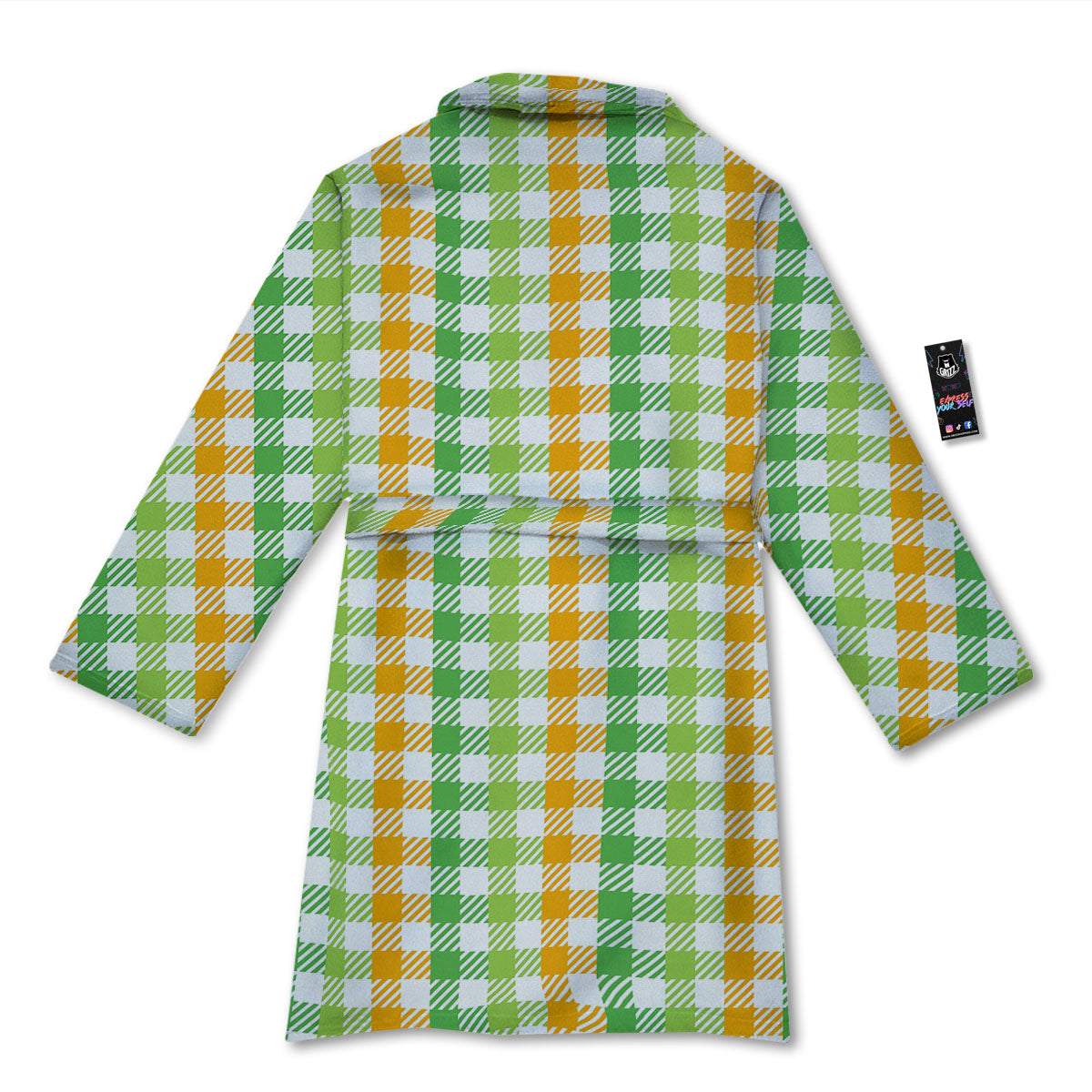 St. Patrick's Day Plaid Print Bathrobe-grizzshop