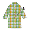 St. Patrick's Day Plaid Print Bathrobe-grizzshop