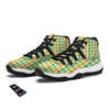 St. Patrick's Day Plaid Print Black Bball Shoes-grizzshop