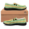 St. Patrick's Day Plaid Print Black Loafers-grizzshop