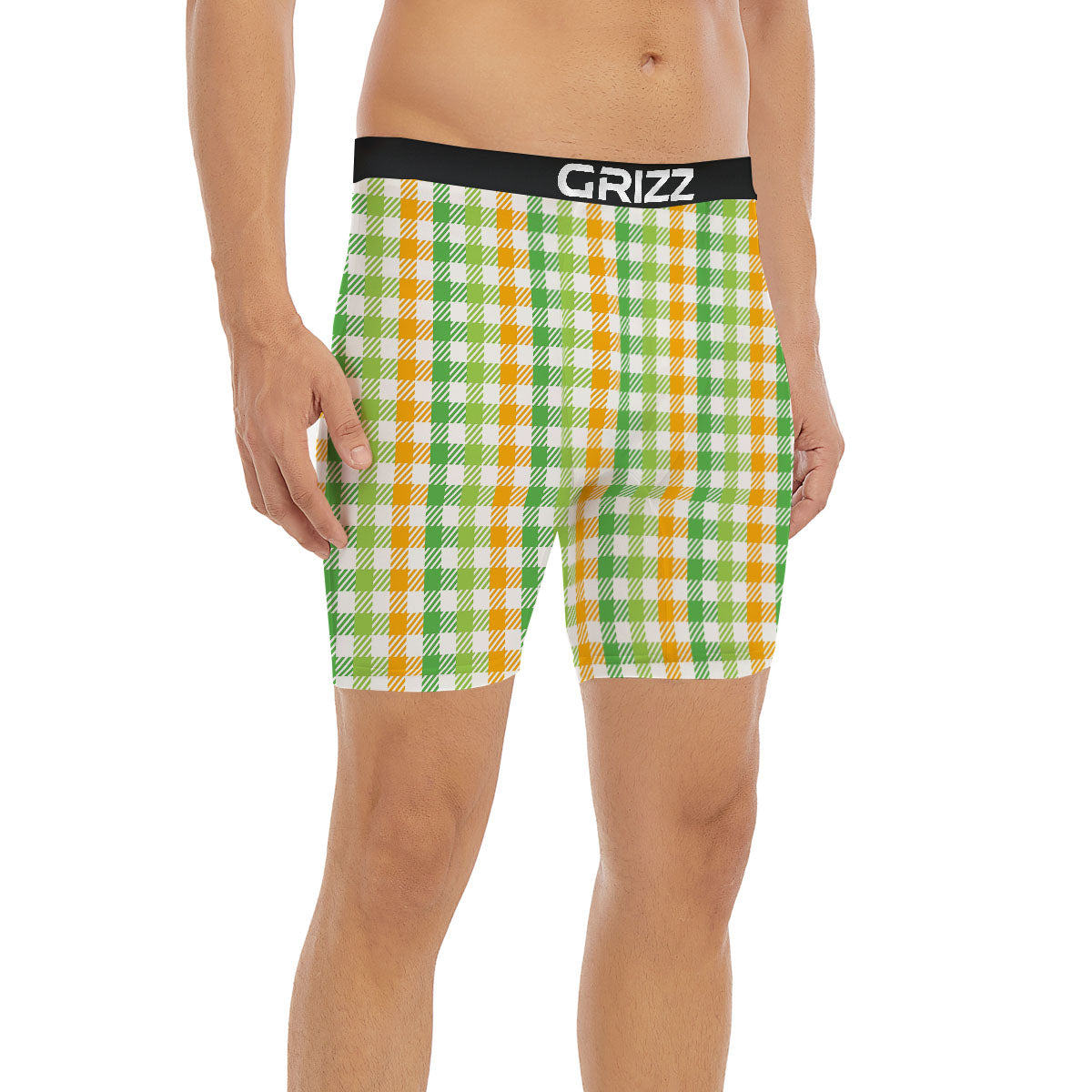 St. Patrick's Day Plaid Print Boxer Briefs-grizzshop