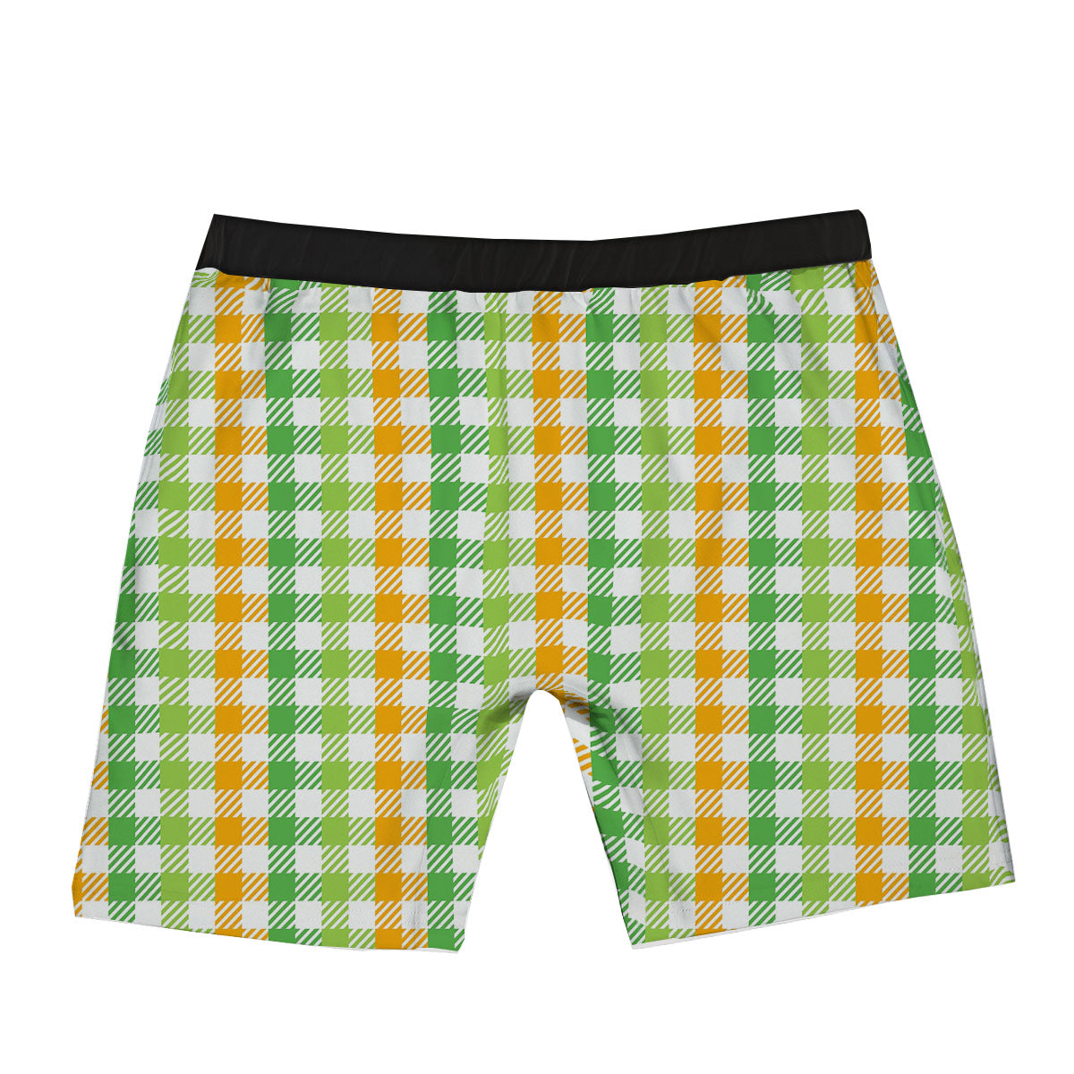 St. Patrick's Day Plaid Print Boxer Briefs-grizzshop