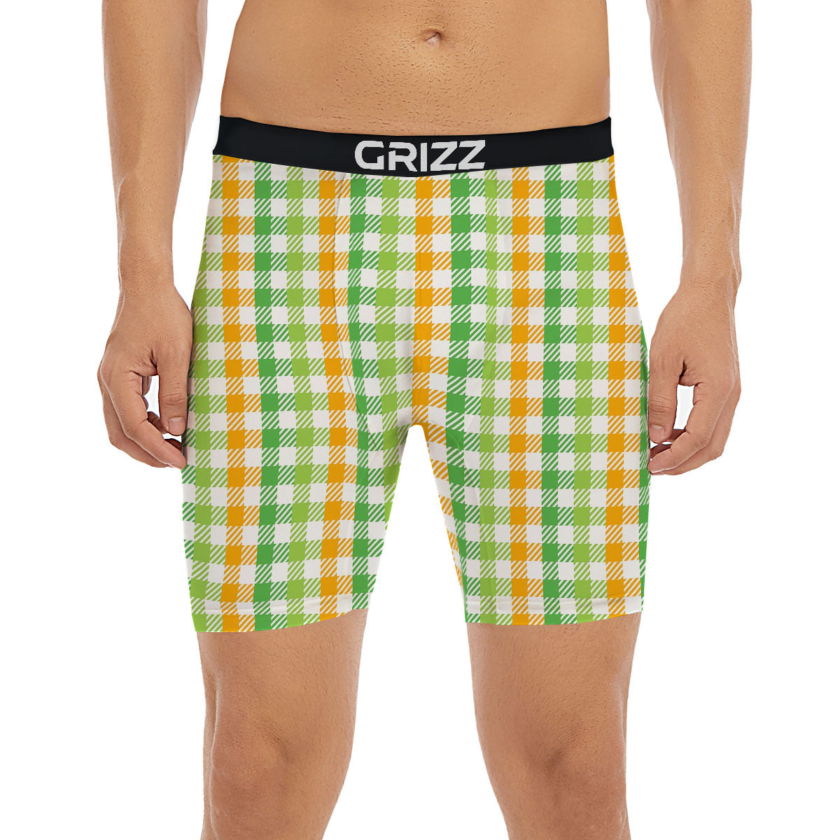 St. Patrick's Day Plaid Print Boxer Briefs-grizzshop