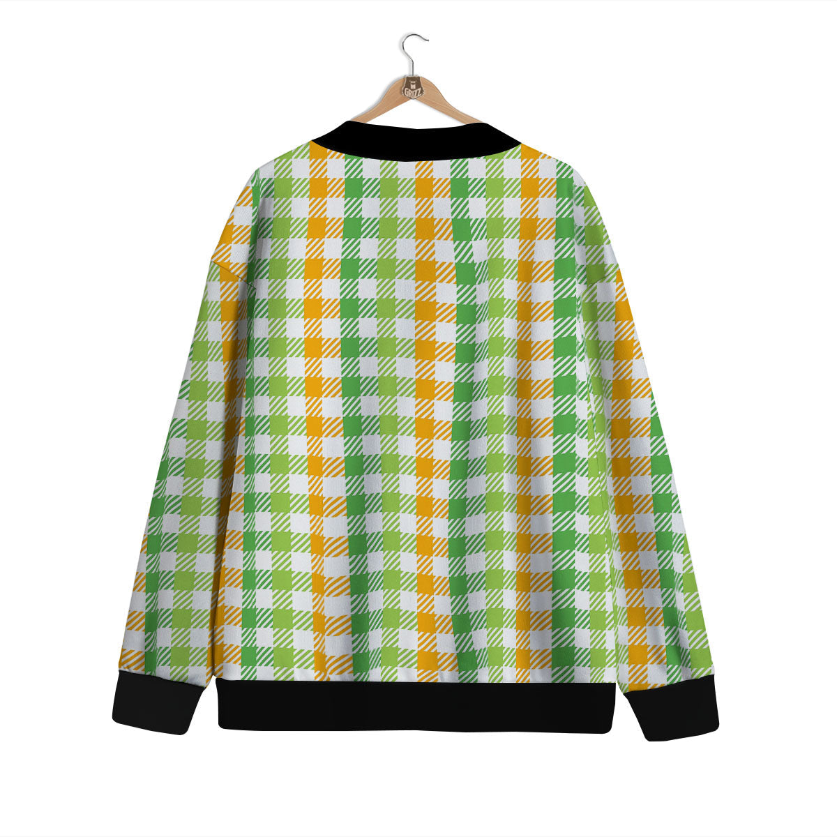 St. Patrick's Day Plaid Print Cardigan-grizzshop