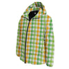 St. Patrick's Day Plaid Print Down Jacket-grizzshop