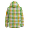 St. Patrick's Day Plaid Print Down Jacket-grizzshop