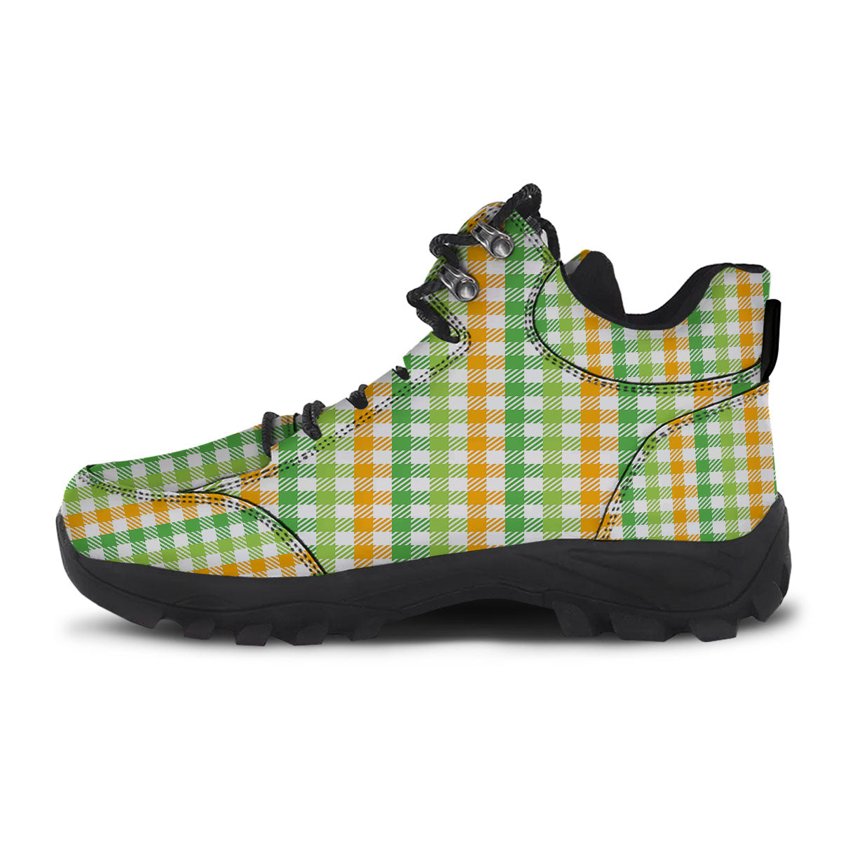 St. Patrick's Day Plaid Print Hiking Shoes-grizzshop