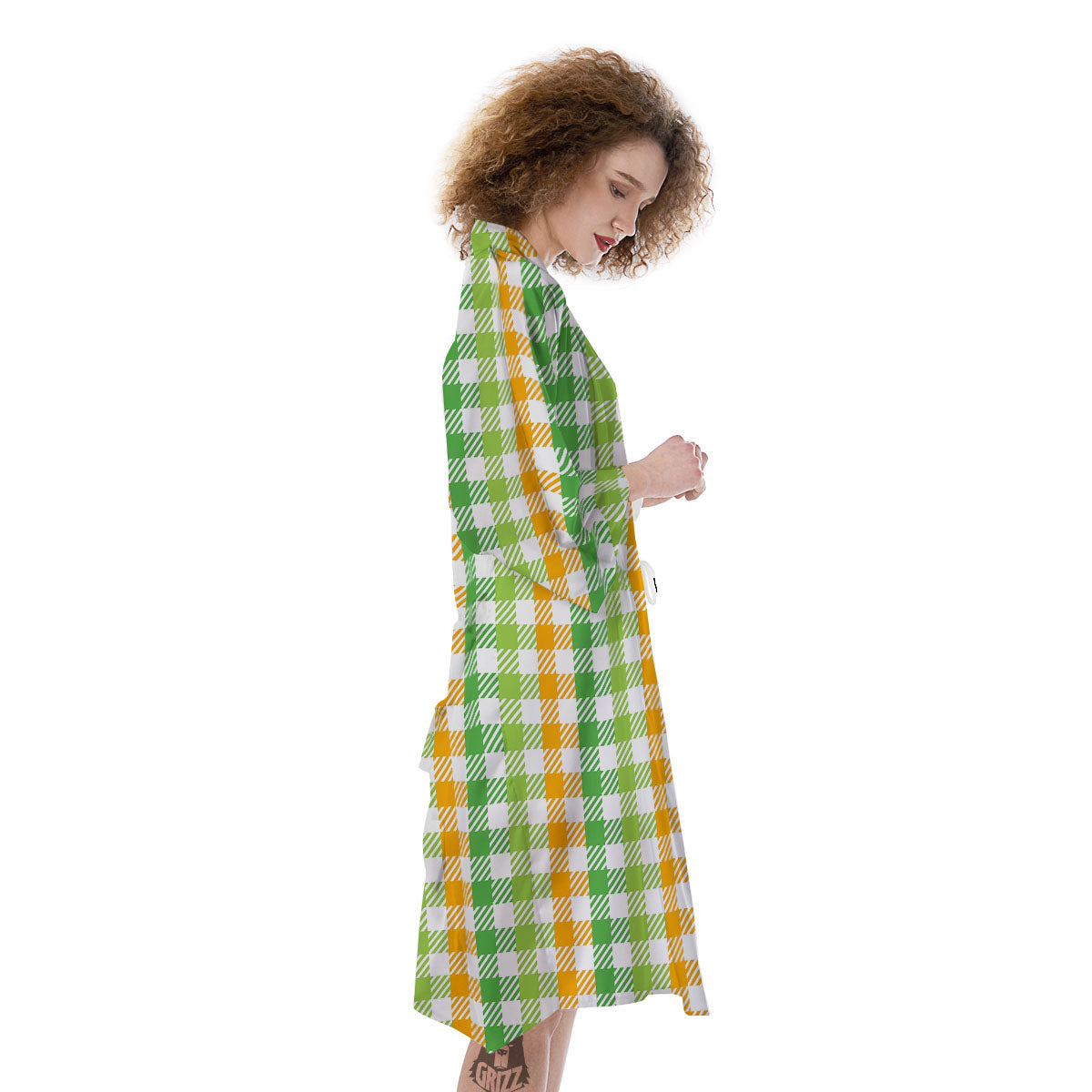 St. Patrick's Day Plaid Print Kimono-grizzshop