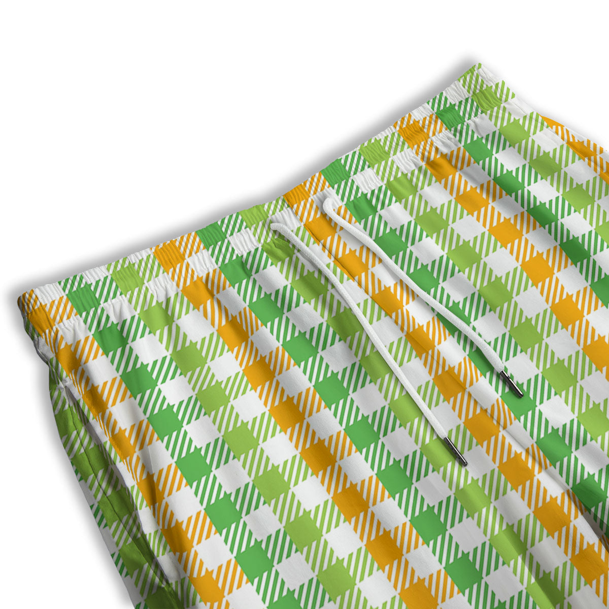 St. Patrick's Day Plaid Print Men's Athletic Shorts