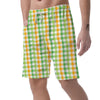 St. Patrick's Day Plaid Print Men's Shorts-grizzshop