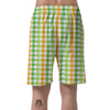 St. Patrick's Day Plaid Print Men's Shorts-grizzshop