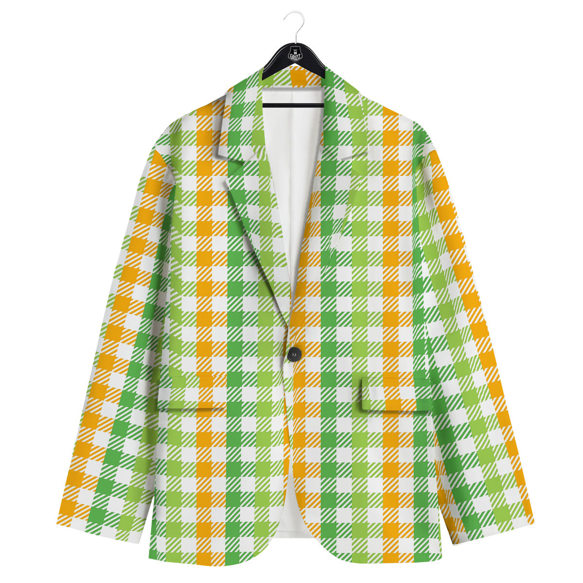 St. Patrick's Day Plaid Print Men's Sport Coat-grizzshop