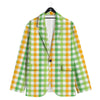 St. Patrick's Day Plaid Print Men's Sport Coat-grizzshop