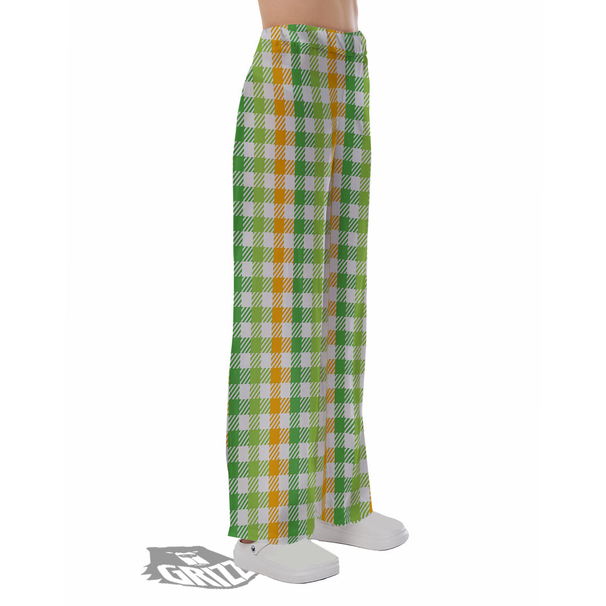 St. Patrick's Day Plaid Print Pajama Pants-grizzshop