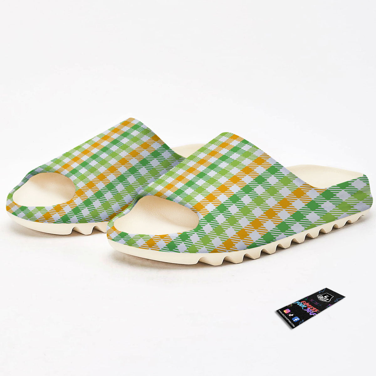 St. Patrick's Day Plaid Print Sandals-grizzshop