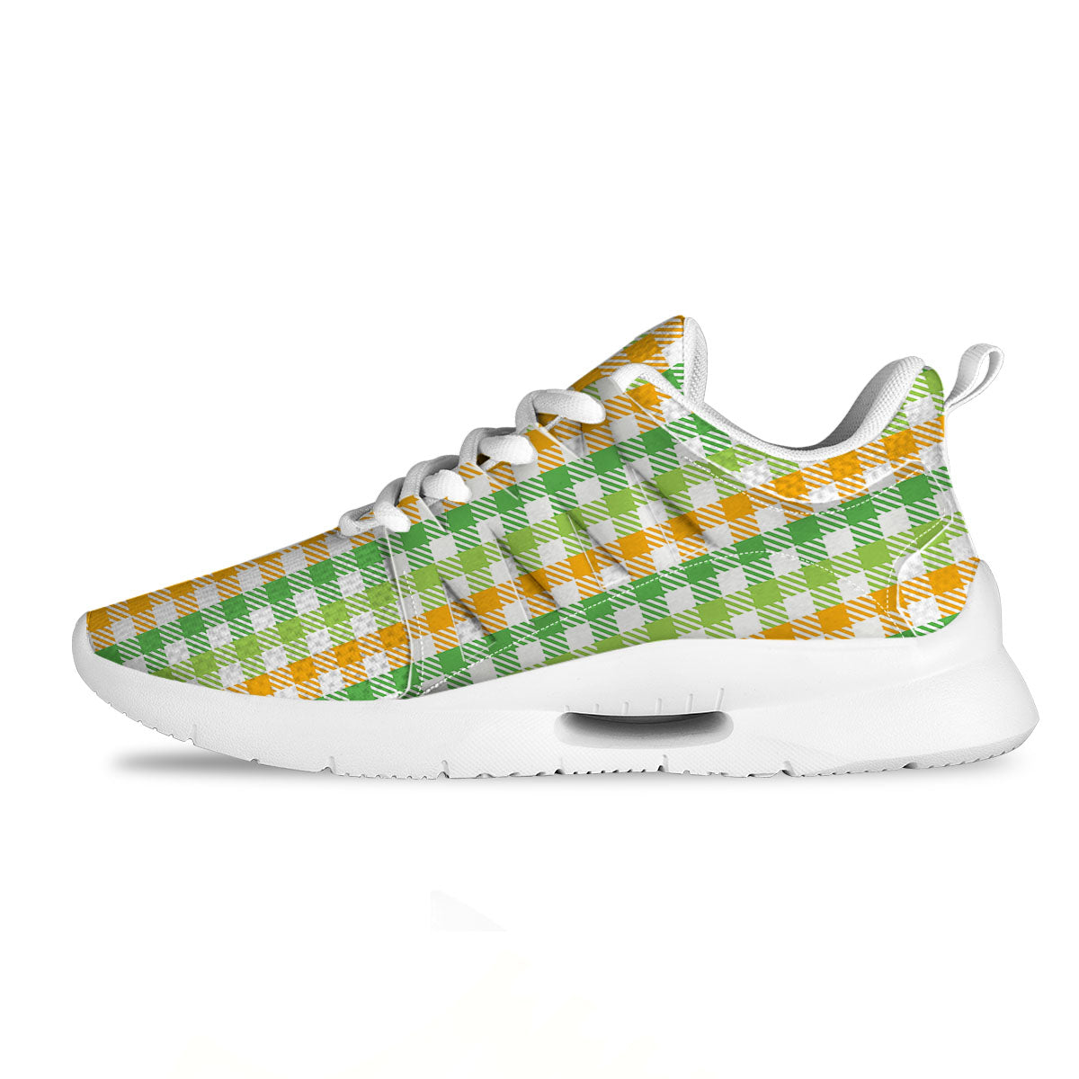 St. Patrick's Day Plaid Print Tennis Shoes-grizzshop